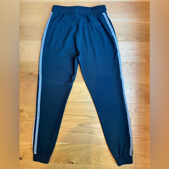 Blue joggers with velvet stripes, trouser style - Picture 3 of 5